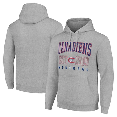 Men's Starter Heather Gray Montreal Canadiens Retro Graphic Pullover Hoodie