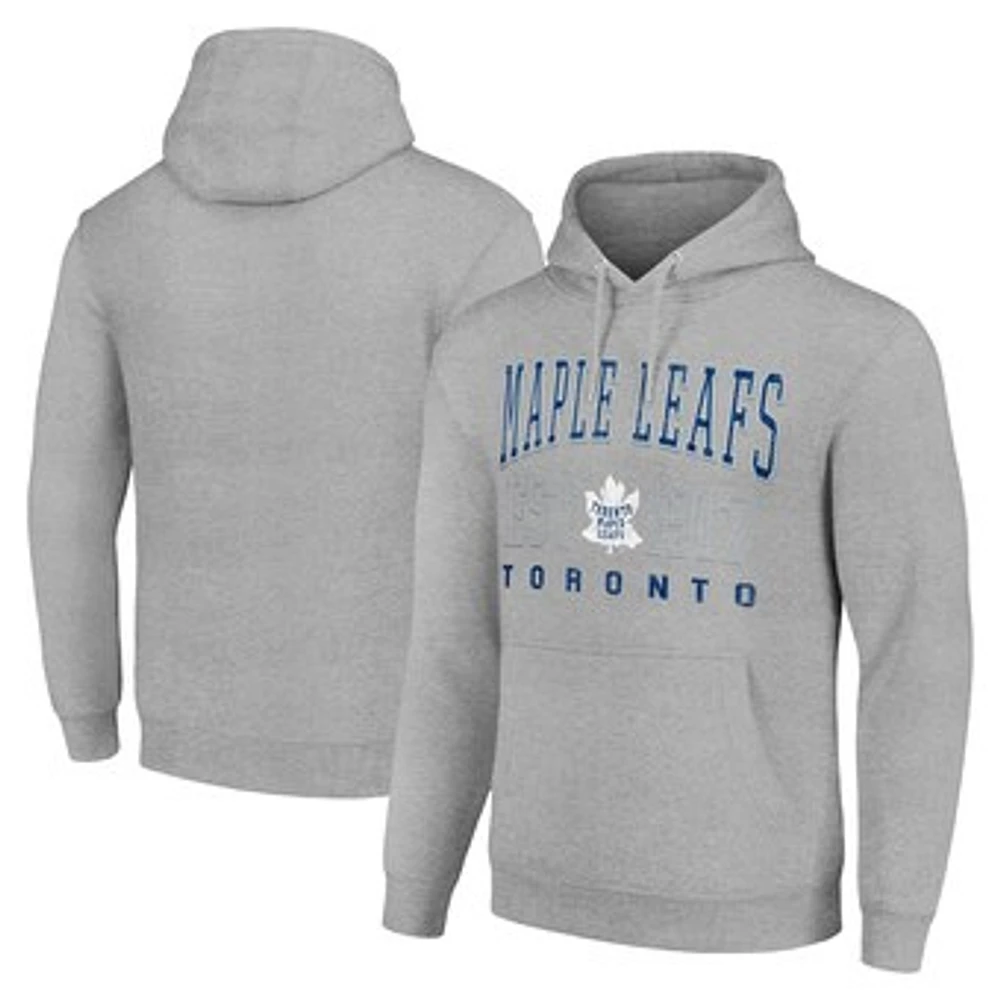 Men's Starter Heather Gray Toronto Maple Leafs Retro Graphic Pullover Hoodie