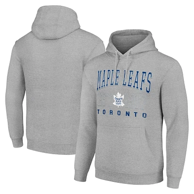 Men's Starter Heather Gray Toronto Maple Leafs Retro Graphic Pullover Hoodie