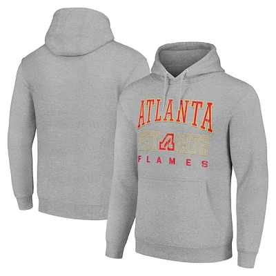 Men's Starter Heather Gray Atlanta Flames Retro Graphic Pullover Hoodie
