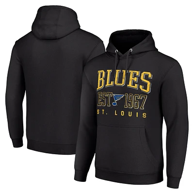 Men's Starter Black St. Louis Blues Retro Graphic Pullover Hoodie