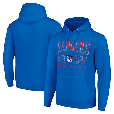 Men's Starter Royal New York Rangers Retro Graphic Pullover Hoodie