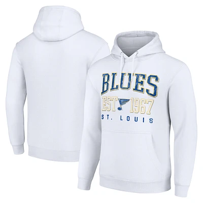 Men's Starter White St. Louis Blues Retro Graphic Pullover Hoodie