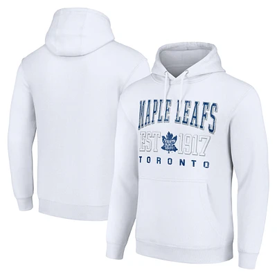 Men's Starter White Toronto Maple Leafs Retro Graphic Pullover Hoodie