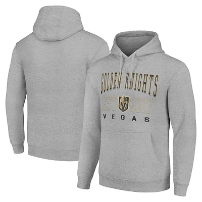 Men's Starter Heather Gray Vegas Golden Knights Graphic Pullover Hoodie