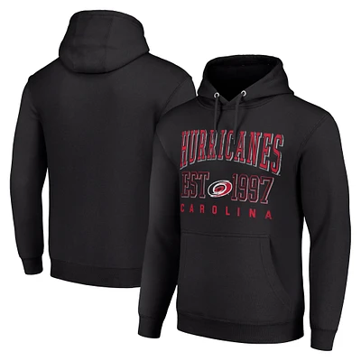 Men's Starter Black Carolina Hurricanes Graphic Pullover Hoodie