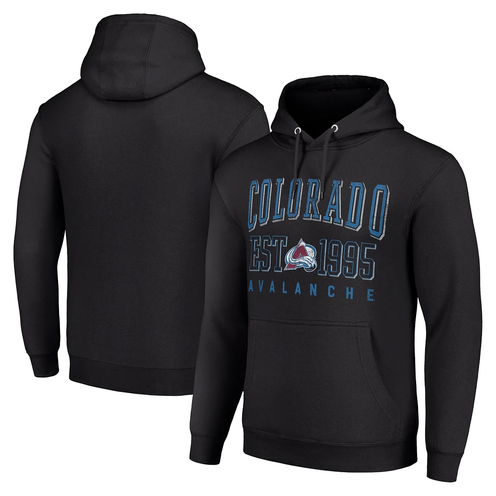 Men's Starter Black Colorado Avalanche Graphic Pullover Hoodie