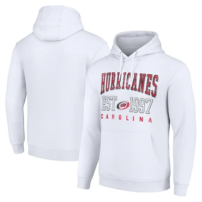 Men's Starter White Carolina Hurricanes Graphic Pullover Hoodie