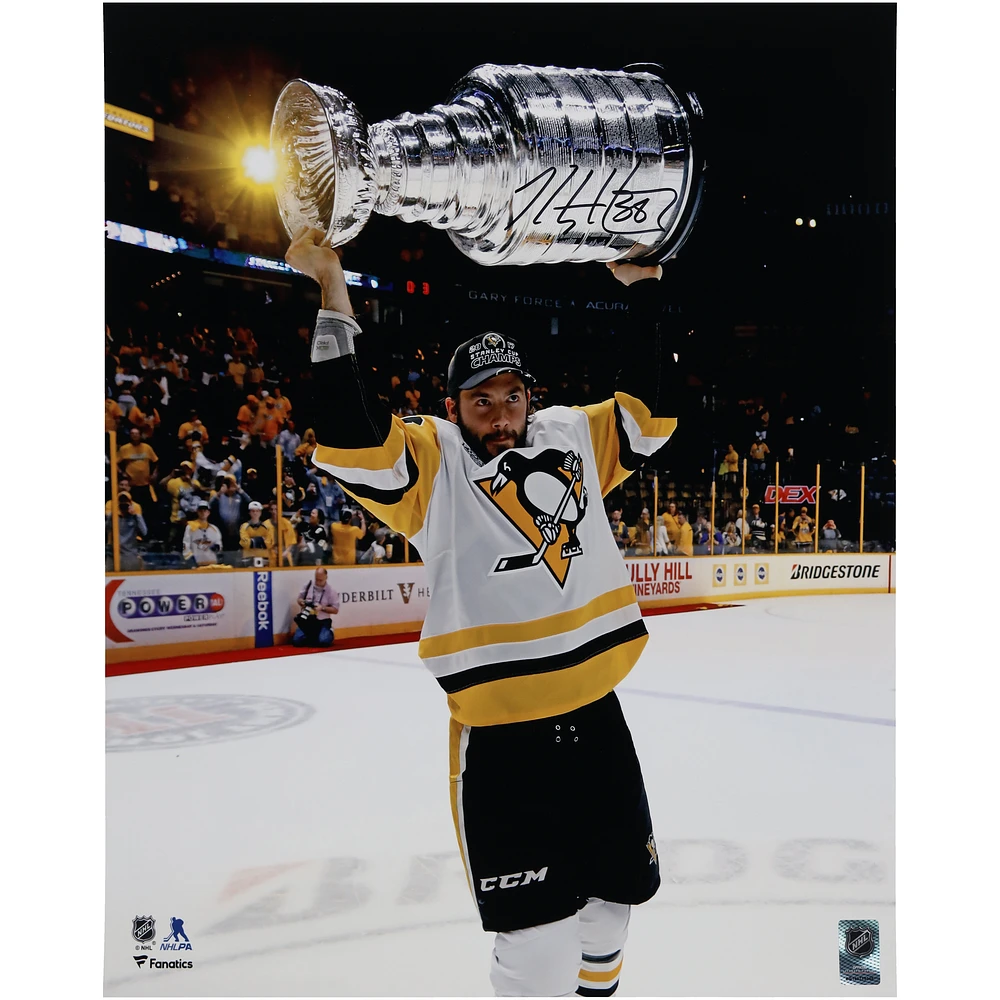 Kris Letang Pittsburgh Penguins Autographed 16" x 20" 2017 Raising Cup Photograph