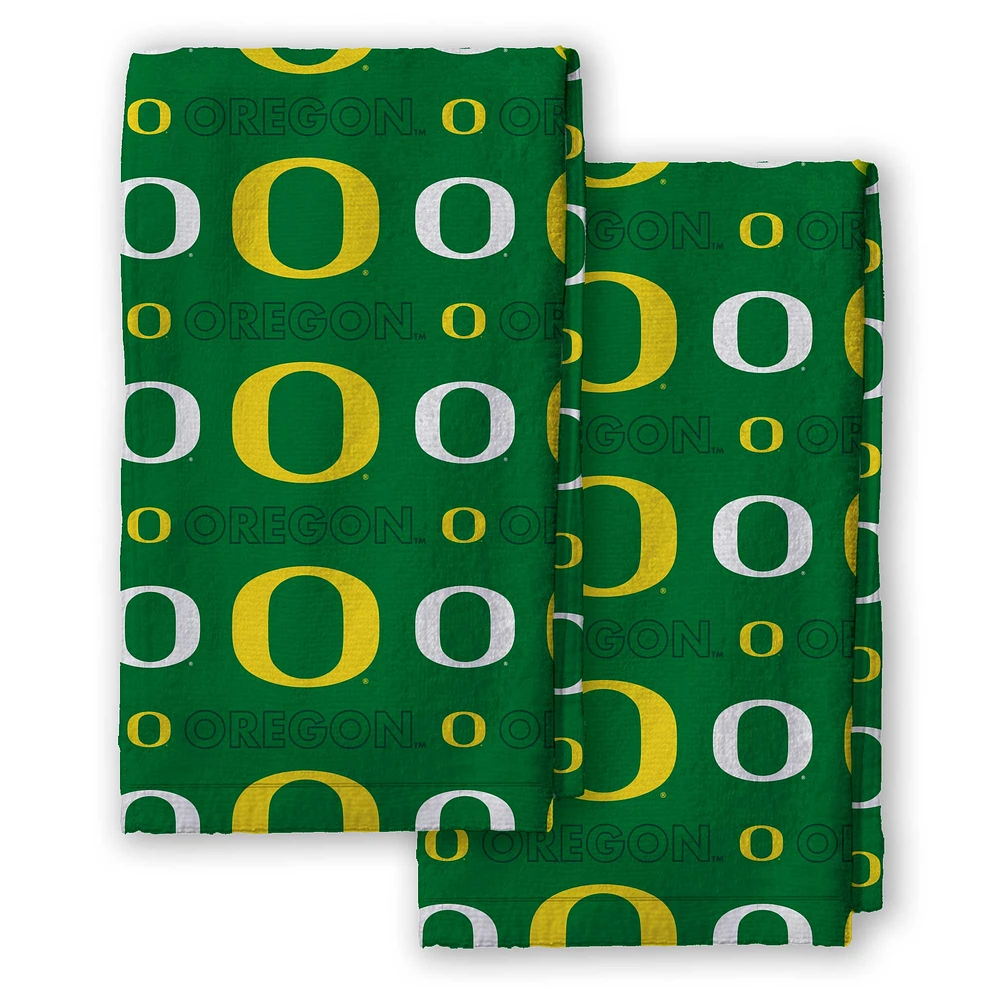 Pegasus Oregon Ducks 2-Pack Repeat Logo Dish Towel Set