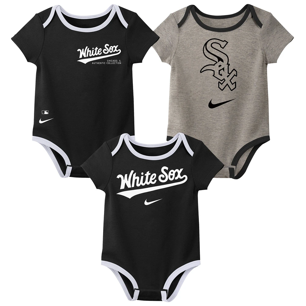 Infant Nike Chicago White Sox Authentic Collection Three-Pack Bodysuit Set