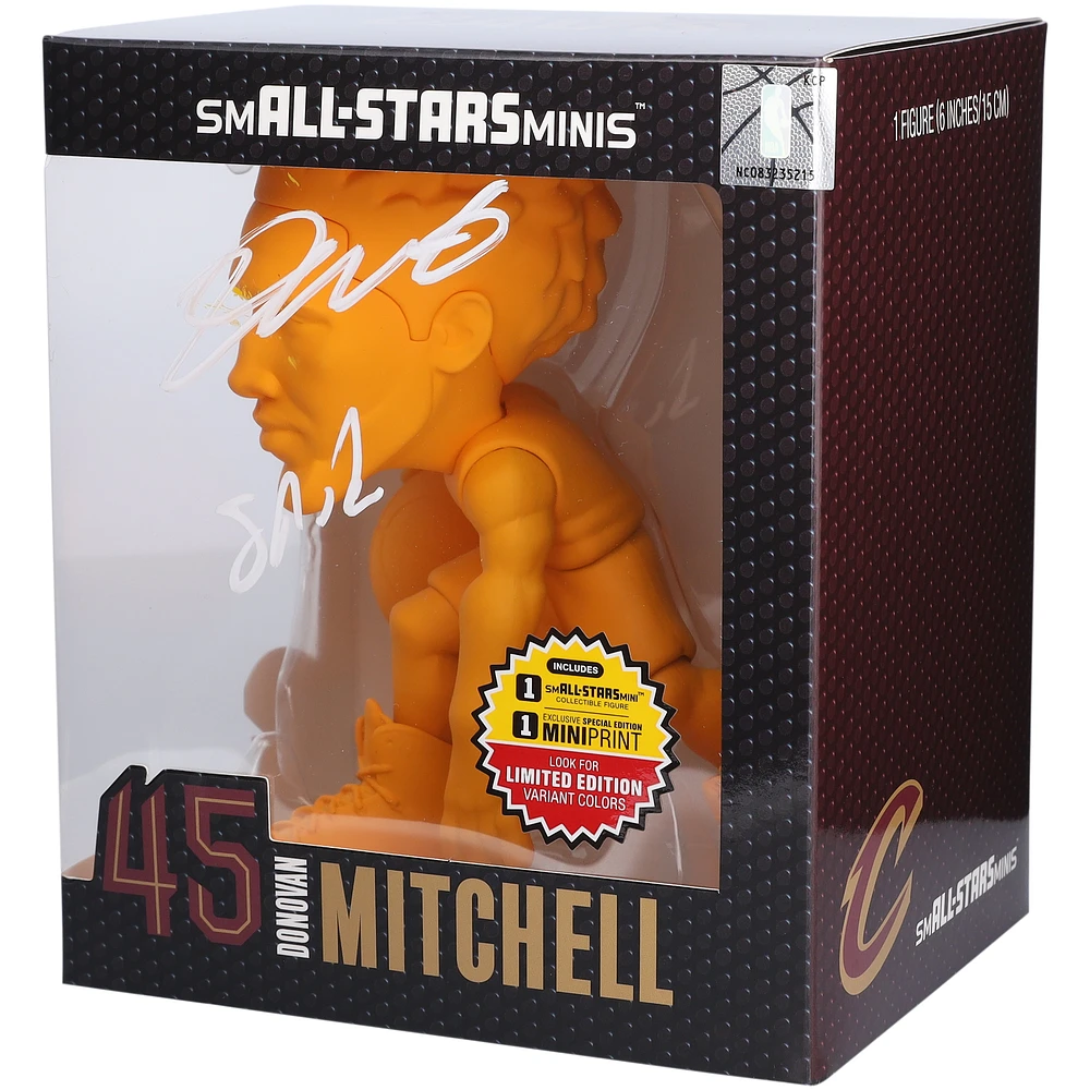 Donovan Mitchell Cleveland Cavaliers Autographed smALL-STARS Minis Rare Yellow Chase Variant 6" Vinyl Figurine with "Spida" Inscription