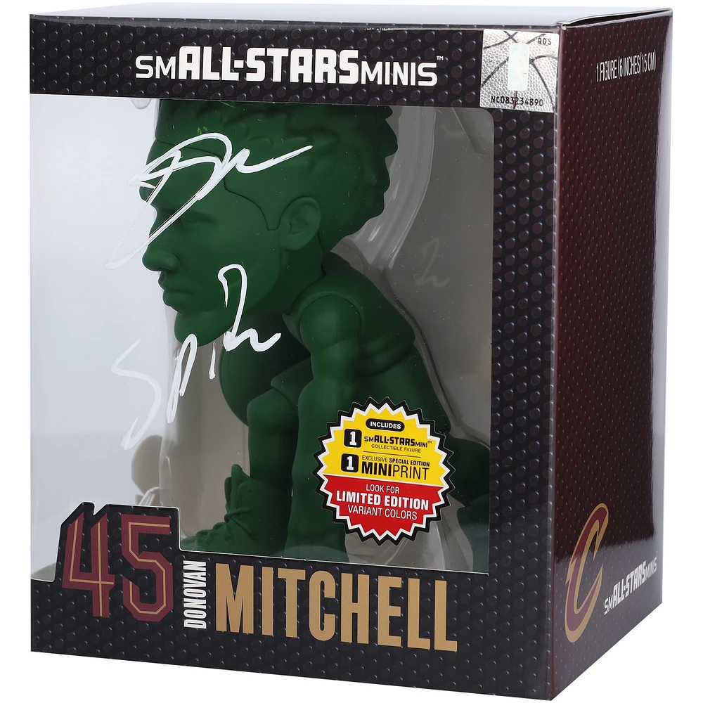 Donovan Mitchell Cleveland Cavaliers Autographed smALL-STARS Minis Uncommon Dark Green Chase Variant 6" Vinyl Figurine with "Spida" Inscription