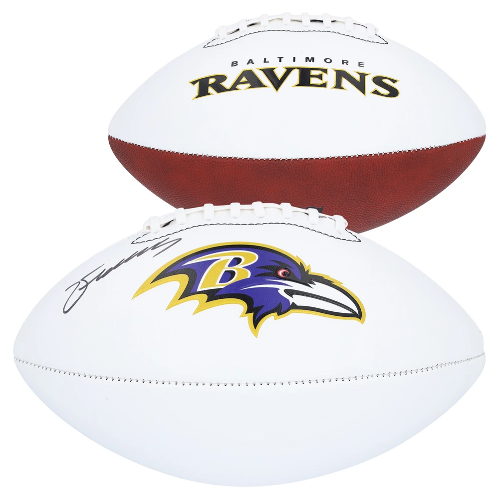 Zay Flowers Baltimore Ravens Autographed Franklin White Panel Football