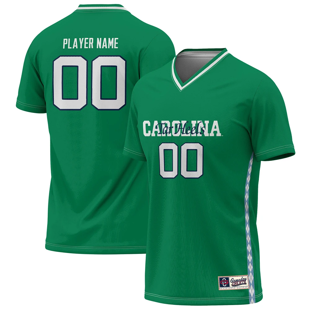Youth GameDay Greats Green North Carolina Tar Heels NIL Pick-A-Player Women's Soccer Lightweight Fashion Goalie Jersey