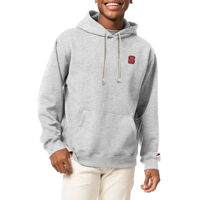 Men's League Collegiate Wear Heather Gray NC State Wolfpack Classic Oxford Essentials Pullover Hoodie