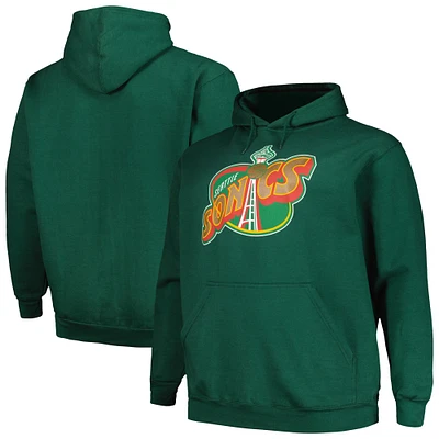 Men's Mitchell & Ness Green Seattle SuperSonics Hardwood Classics Big & Tall Pullover Hoodie