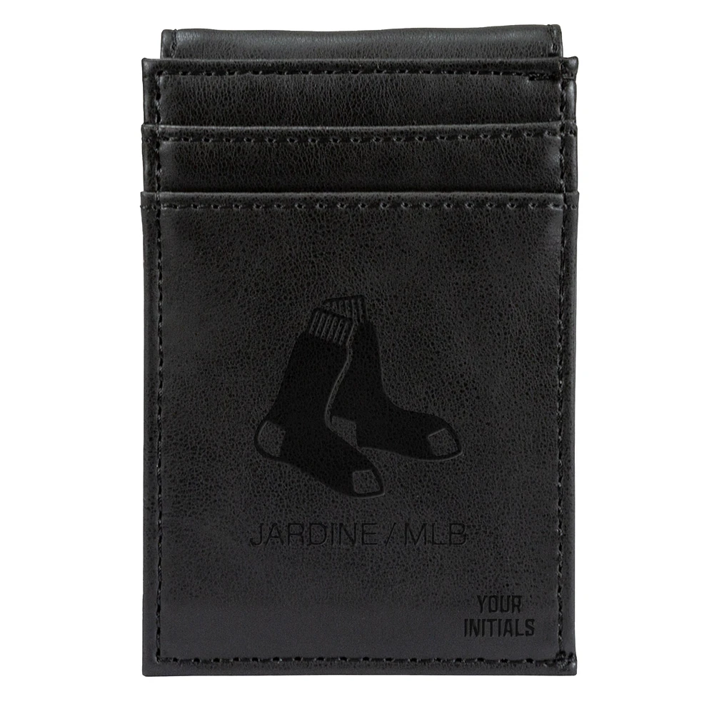 Black Boston Red Sox Personalized Front Pocket Wallet