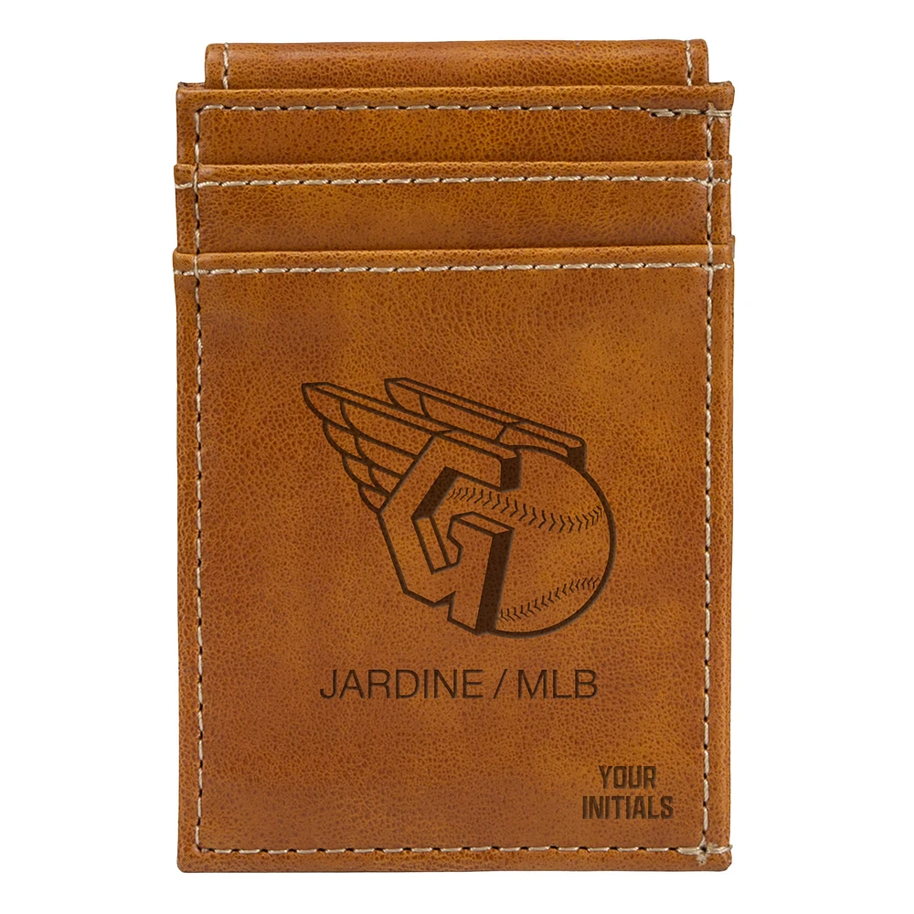 Brown Cleveland Guardians Personalized Front Pocket Wallet