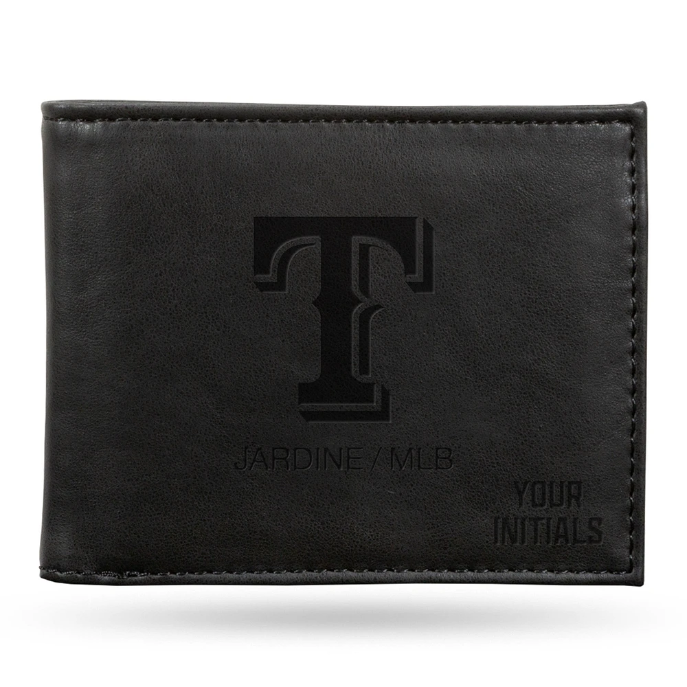 Black Texas Rangers Personalized Billfold Wallet
