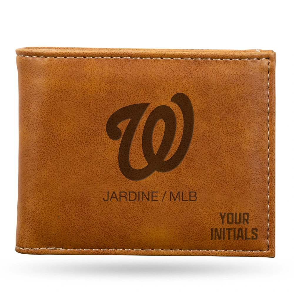 Brown Washington Nationals Personalized Billfold Wallet