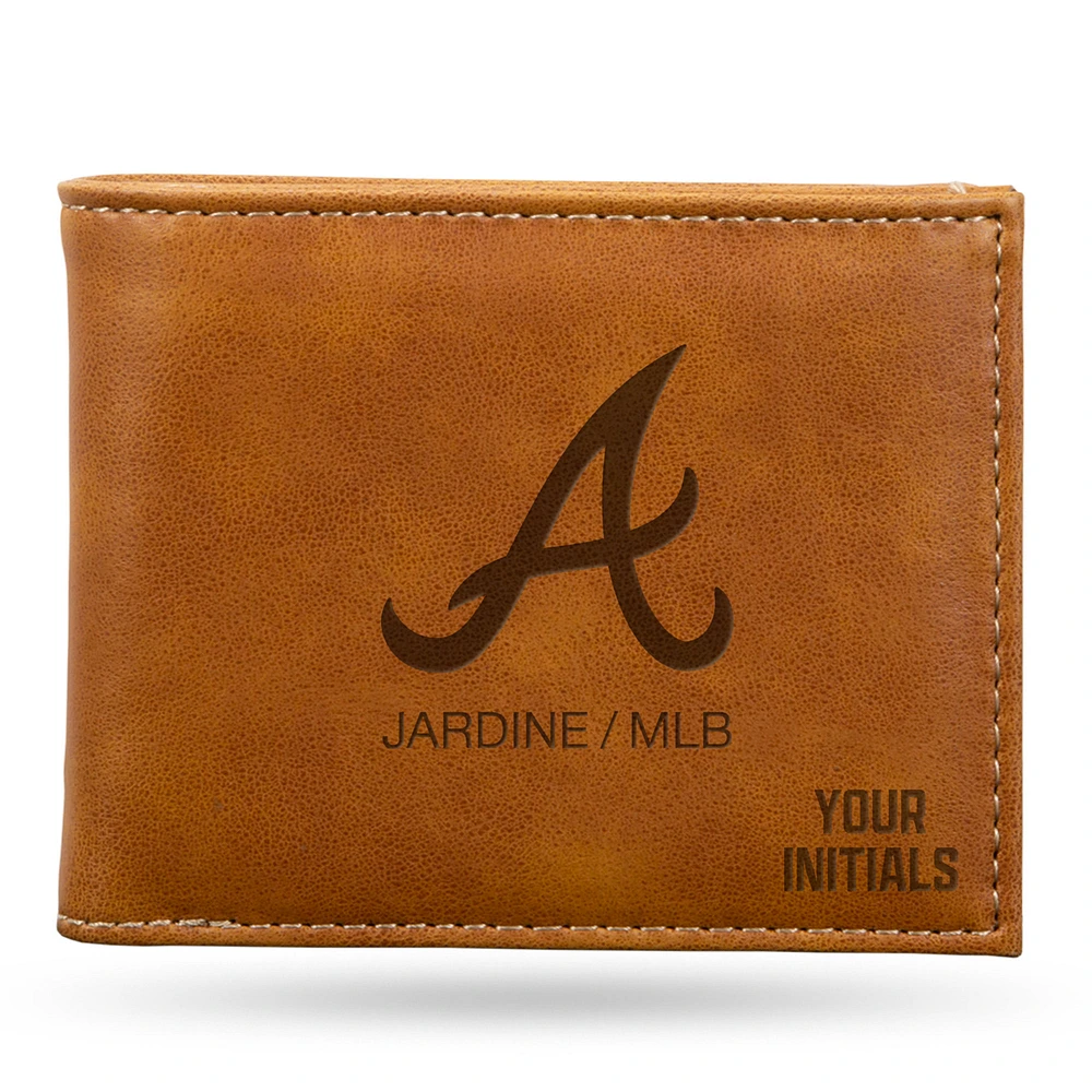 Brown Atlanta Braves Personalized Billfold Wallet