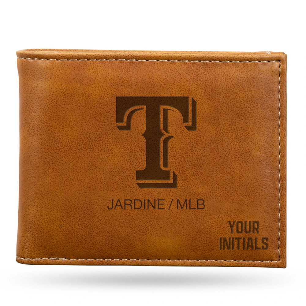 Brown Texas Rangers Personalized Billfold Wallet