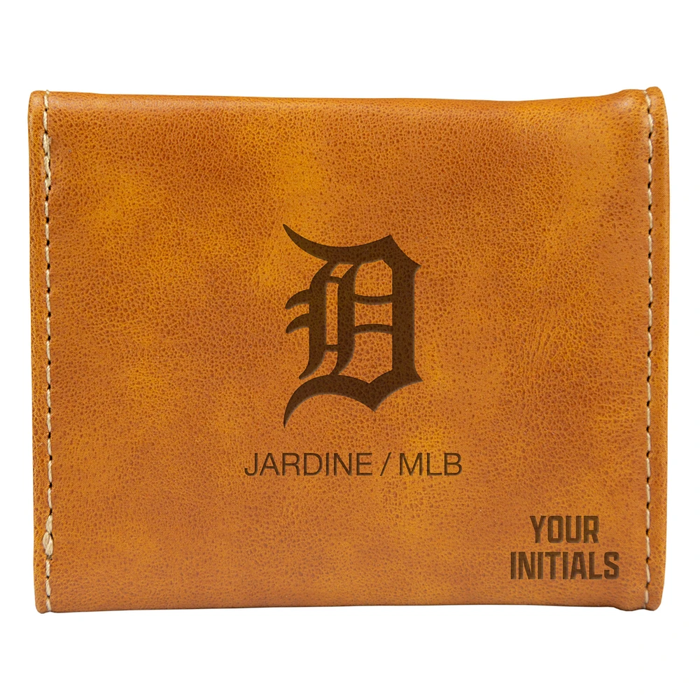 Brown Detroit Tigers Personalized Trifold Wallet