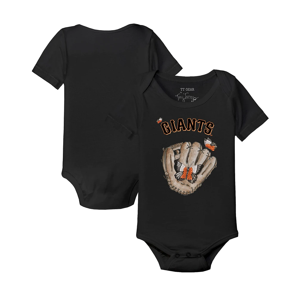 Infant Tiny Turnip Black San Francisco Giants Butterfly Glove Bodysuit