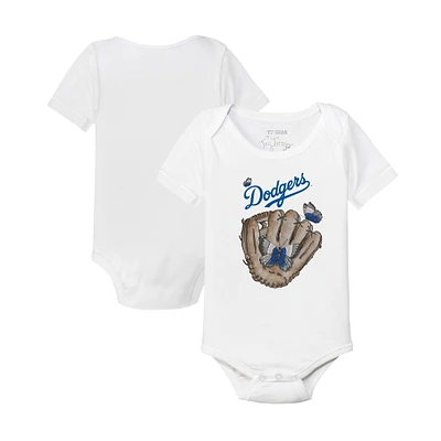 Infant Tiny Turnip White Los Angeles Dodgers Butterfly Glove Bodysuit