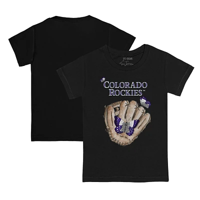 Infant Tiny Turnip Black Colorado Rockies Butterfly Glove T-Shirt
