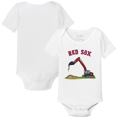 Infant Tiny Turnip White Boston Red Sox Excavator Bodysuit