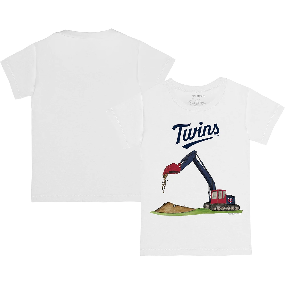 Infant Tiny Turnip White Minnesota Twins Excavator T-Shirt