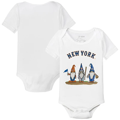 Infant Tiny Turnip White New York Mets Gnomes Bodysuit