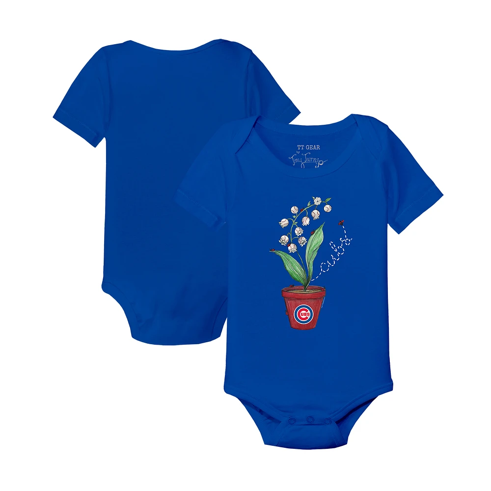 Infant Tiny Turnip Royal Chicago Cubs Lilies & Ladybugs Bodysuit