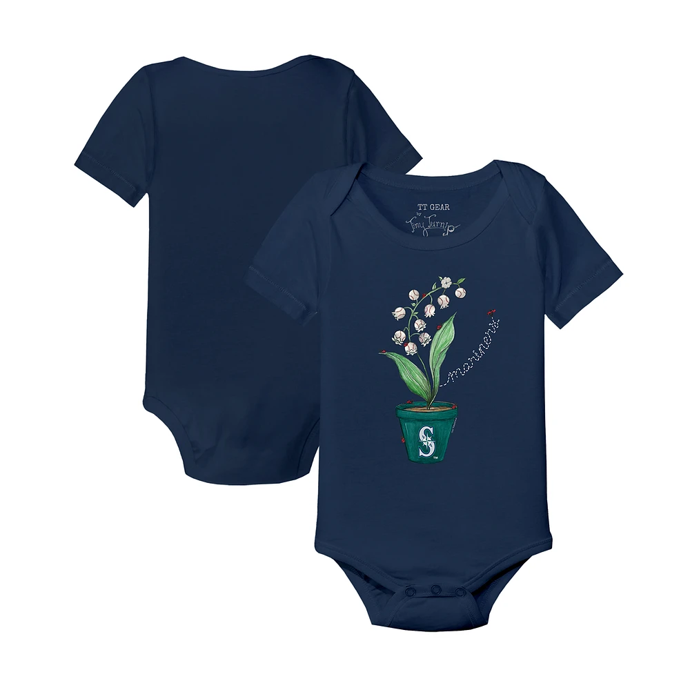 Infant Tiny Turnip Navy Seattle Mariners Lilies & Ladybugs Bodysuit
