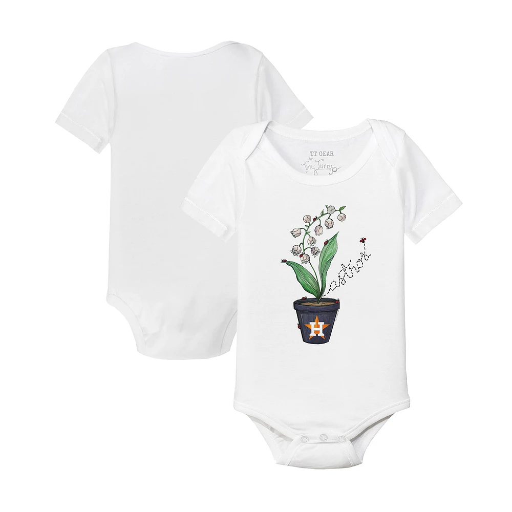Infant Tiny Turnip White Houston Astros Lilies & Ladybugs Bodysuit