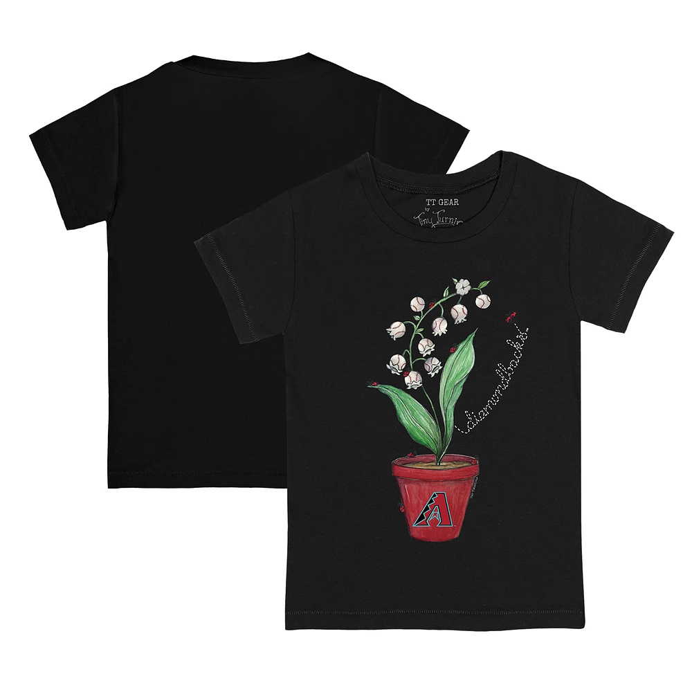 Infant Tiny Turnip Black Arizona Diamondbacks Lilies & Ladybugs T-Shirt