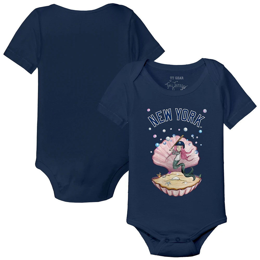 Infant Tiny Turnip Navy New York Yankees Mermaid Bodysuit