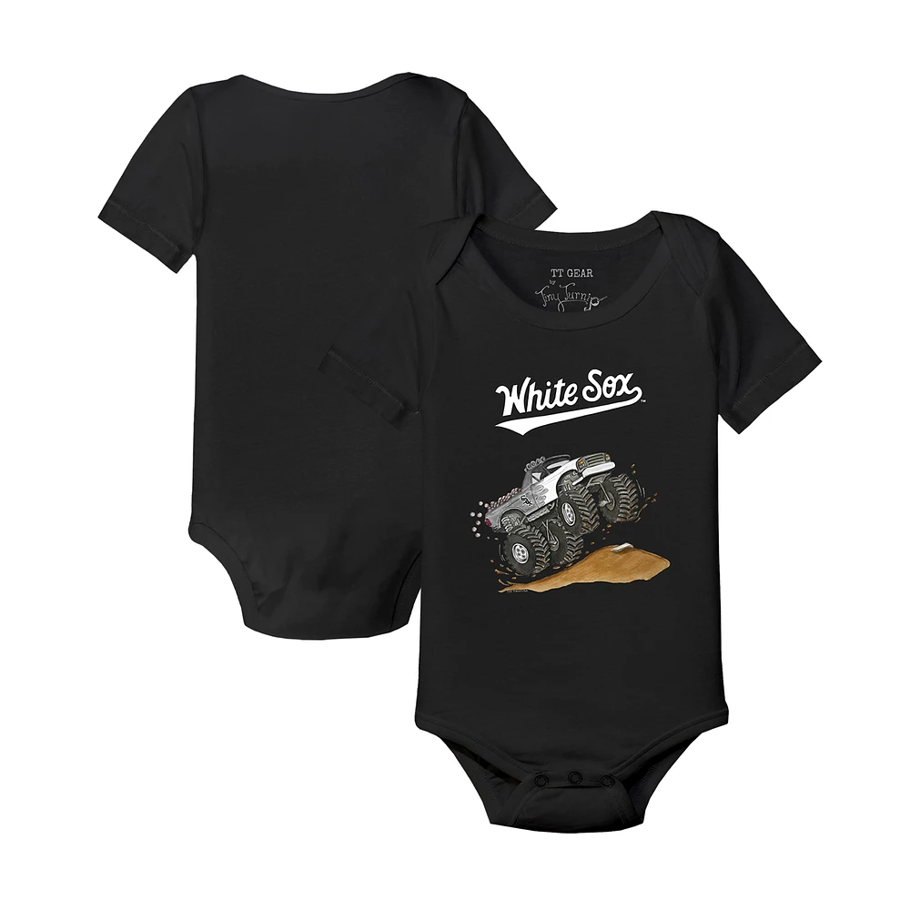 Infant Tiny Turnip Black Chicago White Sox Monster Truck Bodysuit