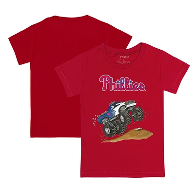 Infant Tiny Turnip Red Philadelphia Phillies Monster Truck T-Shirt