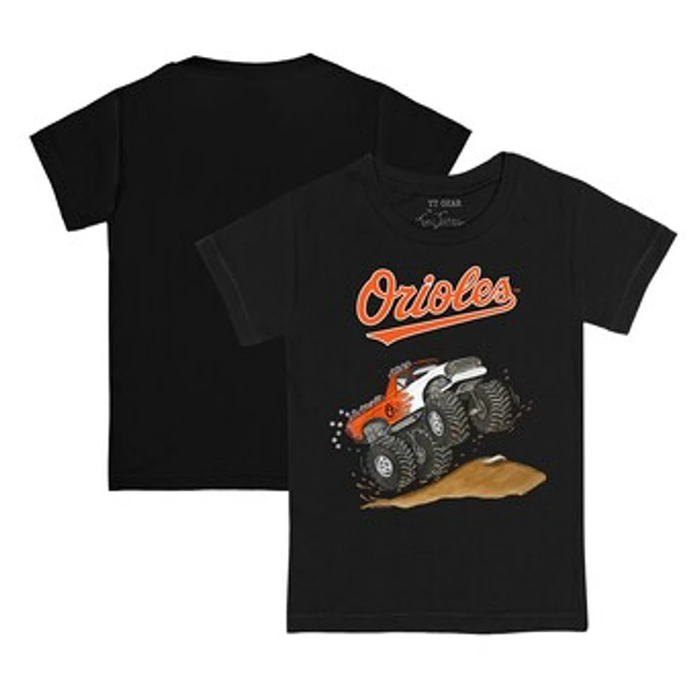 Infant Tiny Turnip Black Baltimore Orioles Monster Truck T-Shirt
