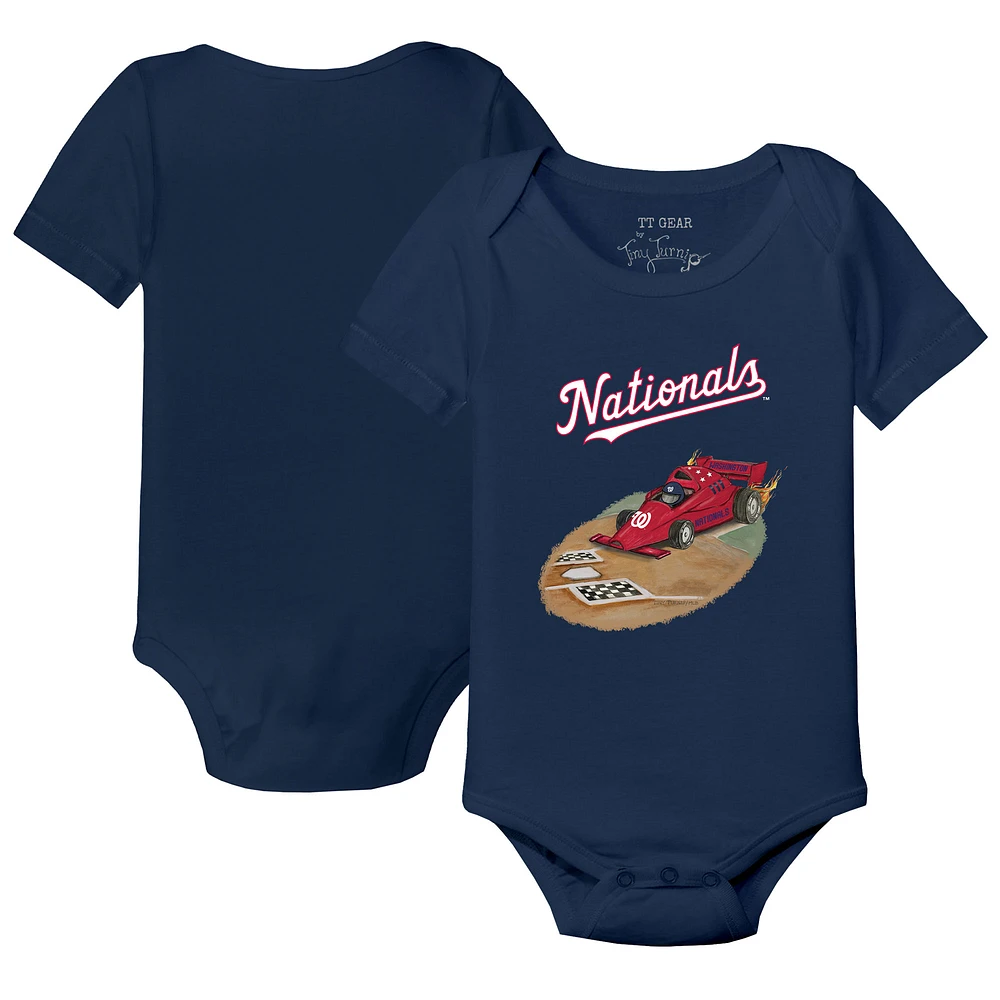 Infant Tiny Turnip Navy Washington Nationals Race Car Bodysuit