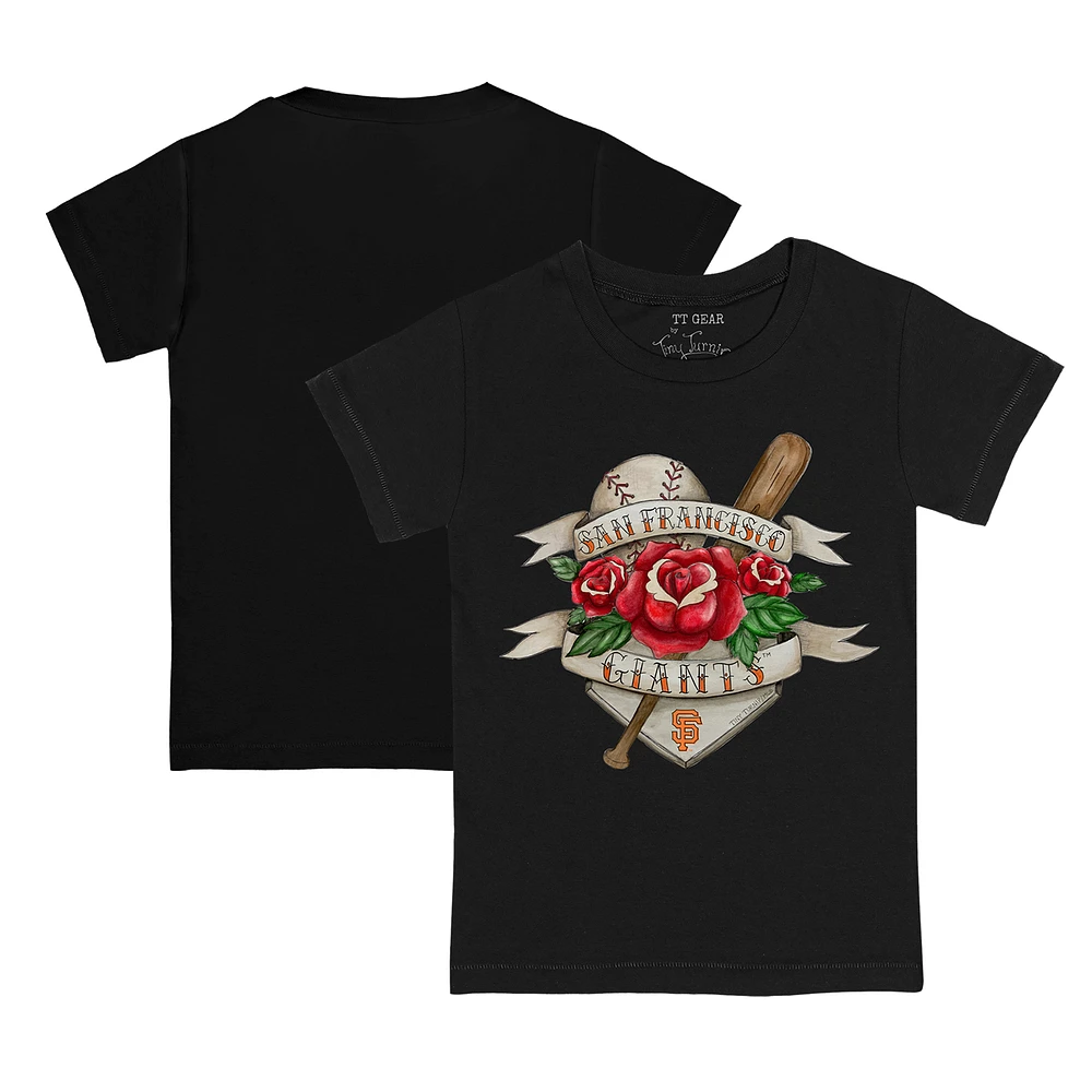 Infant Tiny Turnip Black San Francisco Giants Tattoo Rose T-Shirt