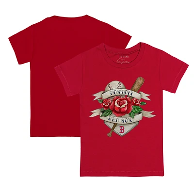 Infant Tiny Turnip Red Boston Sox Tattoo Rose T-Shirt