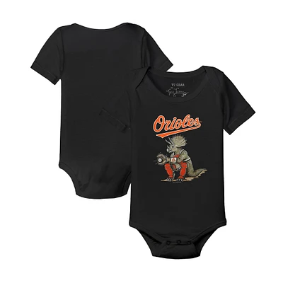 Infant Tiny Turnip Black Baltimore Orioles Triceratops Bodysuit