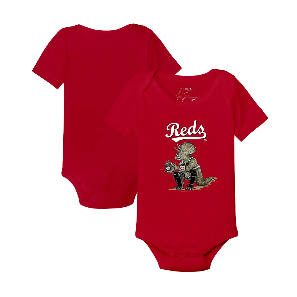 Infant Tiny Turnip Red Cincinnati Reds Triceratops Bodysuit