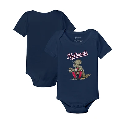 Infant Tiny Turnip Navy Washington Nationals Triceratops Bodysuit