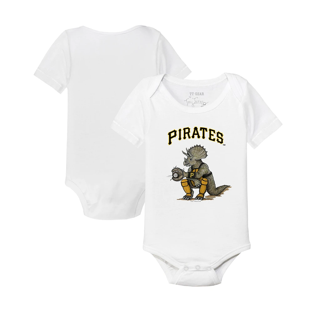 Infant Tiny Turnip White Pittsburgh Pirates Triceratops Bodysuit