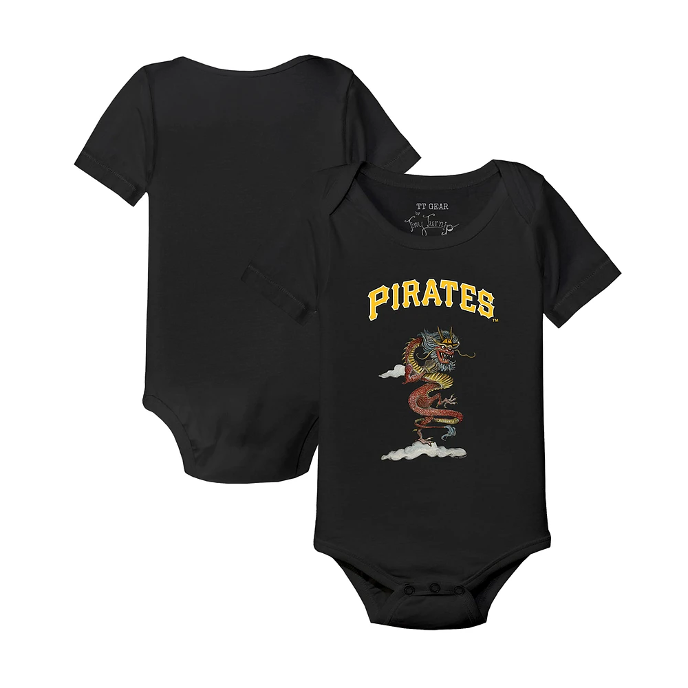 Infant Tiny Turnip Black Pittsburgh Pirates 2024 Year of the Dragon Bodysuit
